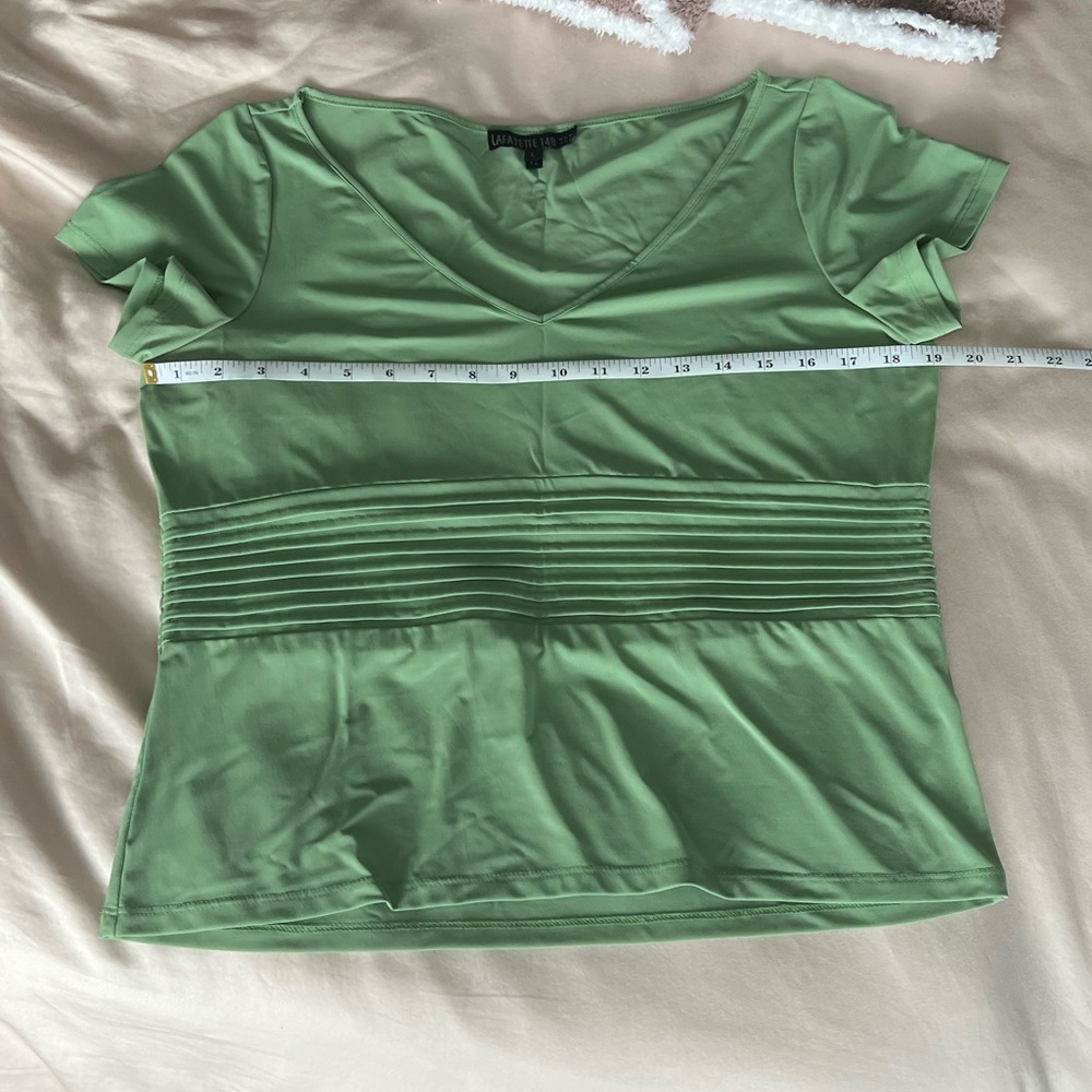 lafayette 148 new york large green vintage blouse shirt